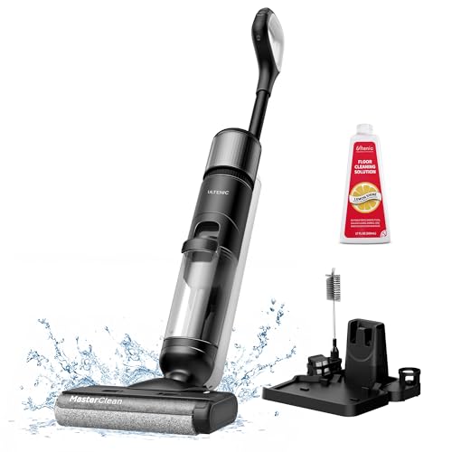 Ultenic Cordless Vacuum Mop All in One Combo, Wet Dry Vacuum Cleaner with Self-Cleaning, Long Runtime, Smart Mess Detection, LCD Display, Great for Hard Floors and Sticky Messes, AC1 Elite