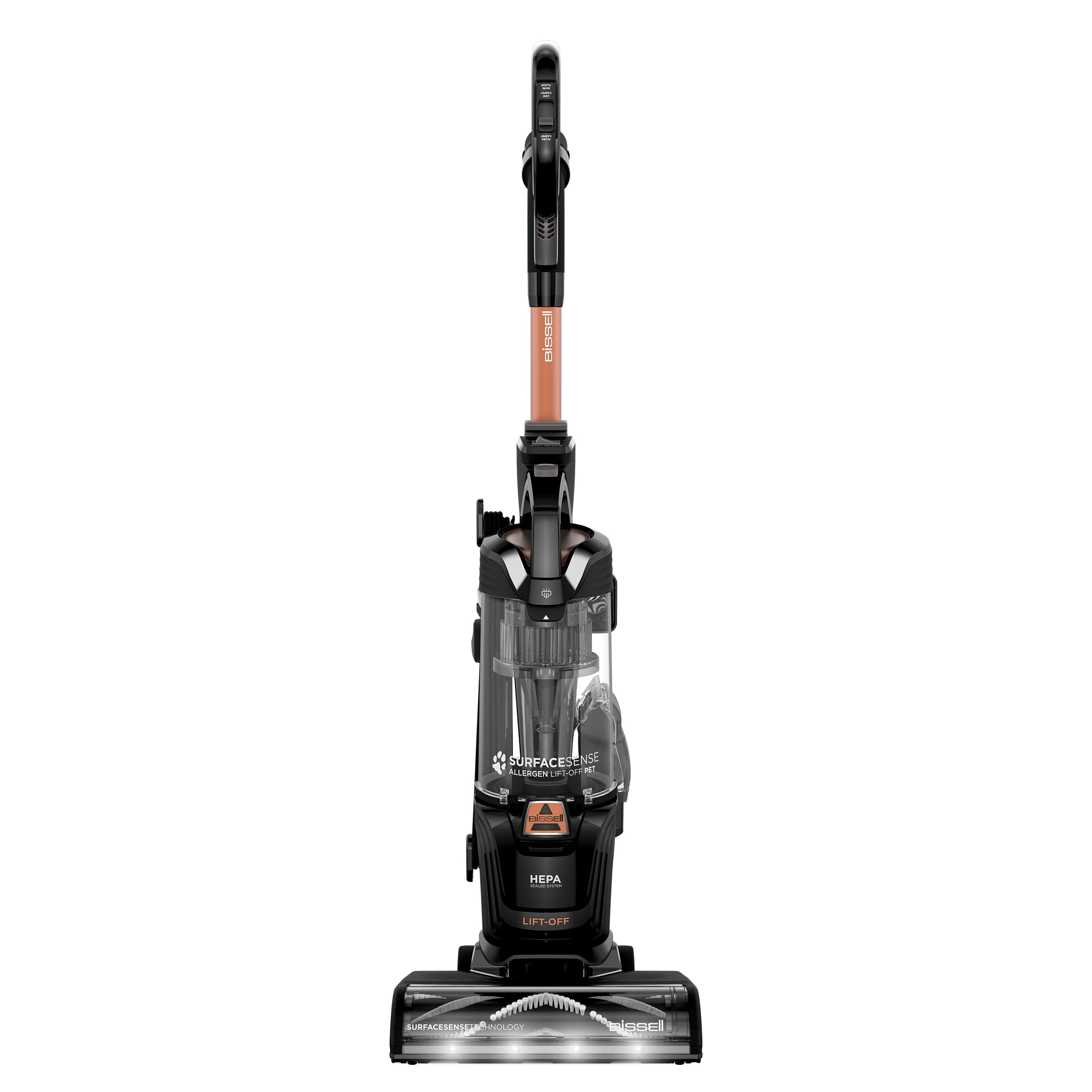 BISSELL SurfaceSense Allergen Lift-Off Pet Upright Vacuum, with Tangle-Free Multi-Surface Brush Roll, LED Headlights, & Lift-Off Technology