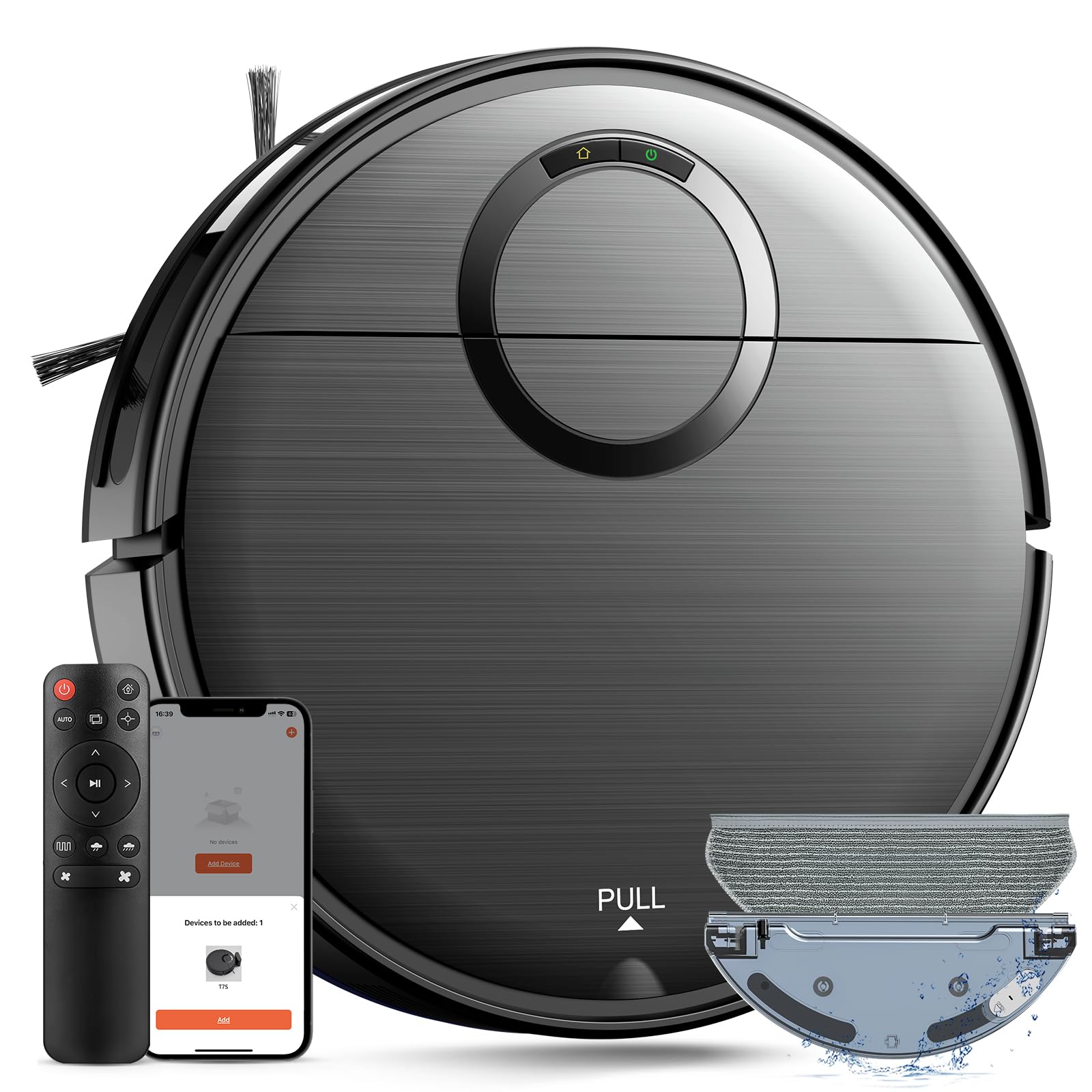 Robot Vacuum and Mop Combo, 2 in 1 Mopping Robot Vacuum Cleaner with Schedule, Wi-Fi/App/Alexa, 2000Pa Max Suction, Self-Charging Robotic Vacuum, Slim, Ideal for Hard Floor, Pet Hair, Low-Pile Carpet