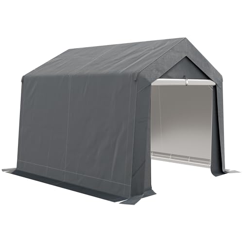 Outsunny 3 x 3(m) Garden Storage Shed Tent, Heavy Duty Outdoor Shed, Waterproof Portable Shed Shelter with Ventilation Window and Large Door, for Bike, Motorbike, Garden Tools