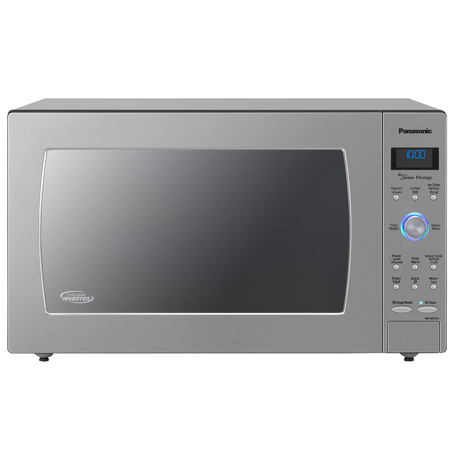 Panasonic Oven with Cyclonic Wave Inverter Technology, 1250W, 2.2 cu.ft. Countertop Microwave with Genius Sensor One-Touch Cooking – NN-SD975S (Stainless Steel/Silver), Stainless