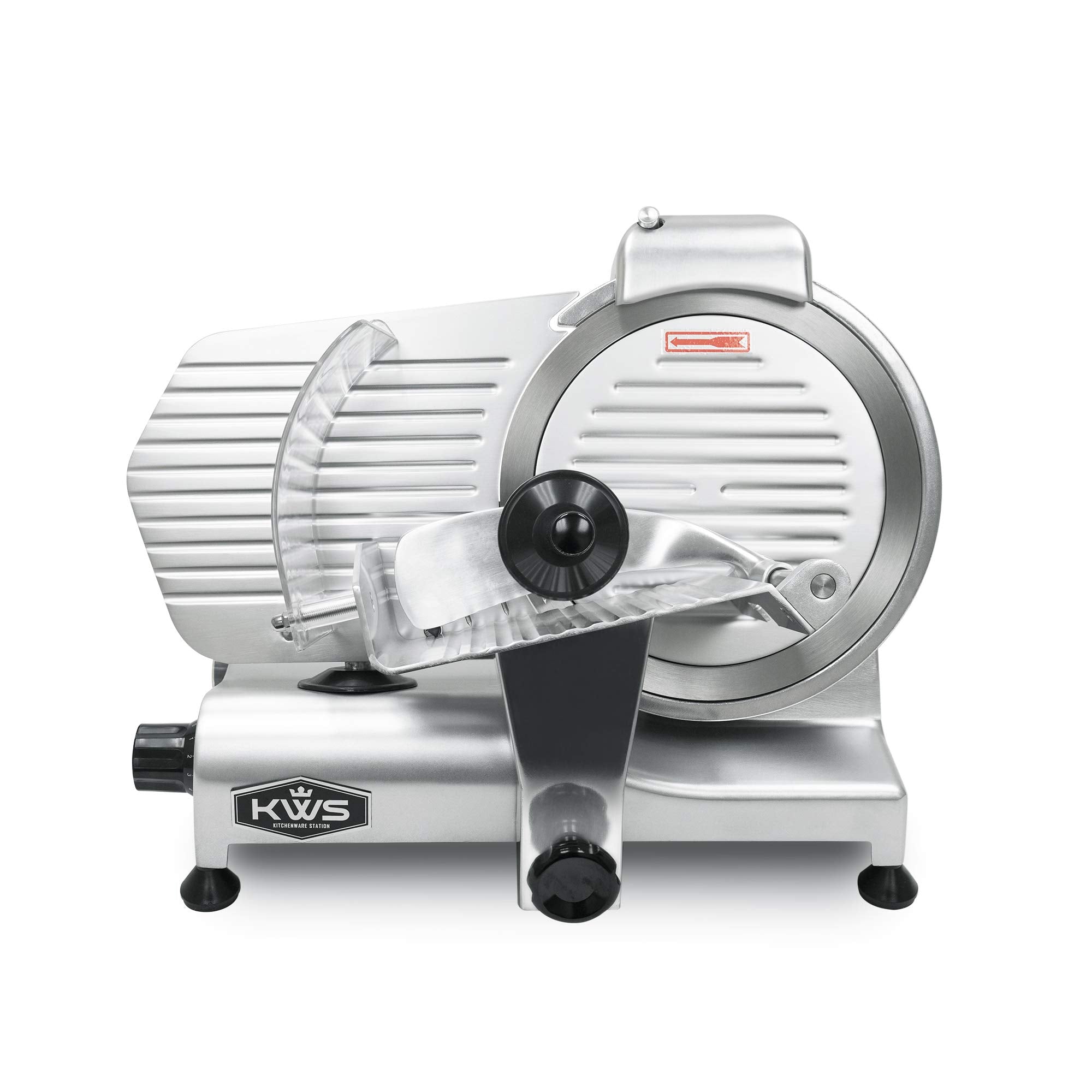 KWS MS-10NS 320W Motor Electric Meat Slicer 10-Inch with 304 Stainless Steel Blade, Frozen Meat/Cheese/Food Slicer Low Noise Commercial and Home Use [ ETL, NSF Certified ]